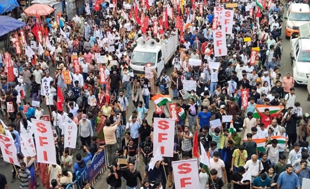 NEET Paper Leak Protest Left Student Groups Clash with Police at Kolkata